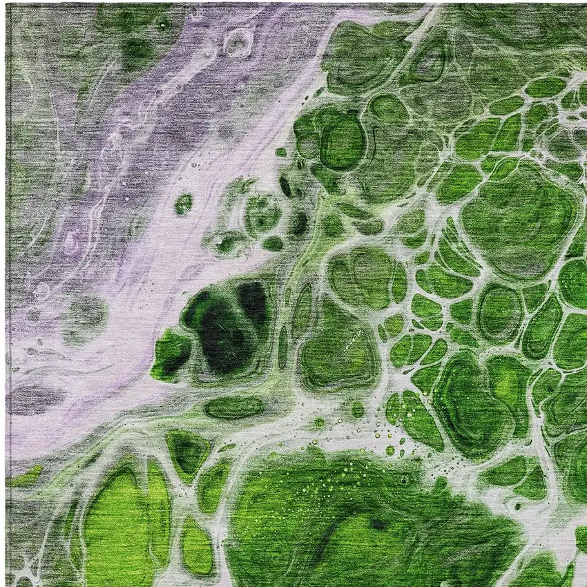 Lime Green And Gray Nautical Washable Indoor Outdoor Area Rug Photo 6