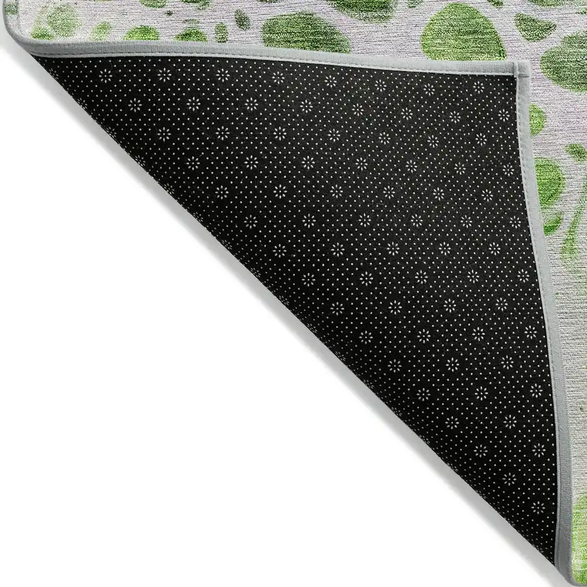 Lime Green And Gray Nautical Washable Indoor Outdoor Area Rug Photo 5