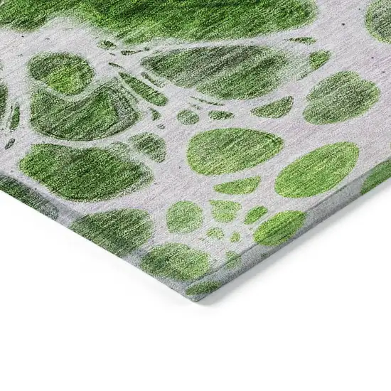 Lime Green And Gray Nautical Washable Indoor Outdoor Area Rug Photo 4