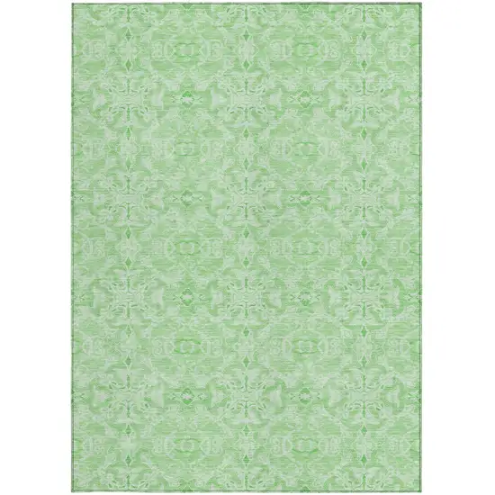 Lime Green And Green Medallion Washable Indoor Outdoor Area Rug Photo 5