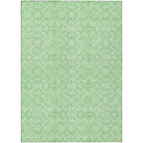Lime Green And Green Medallion Washable Indoor Outdoor Area Rug Photo 2