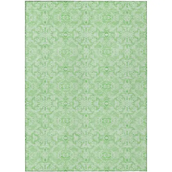 Lime Green And Green Medallion Washable Indoor Outdoor Area Rug Photo 2