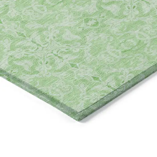 Lime Green And Green Medallion Washable Indoor Outdoor Area Rug Photo 3
