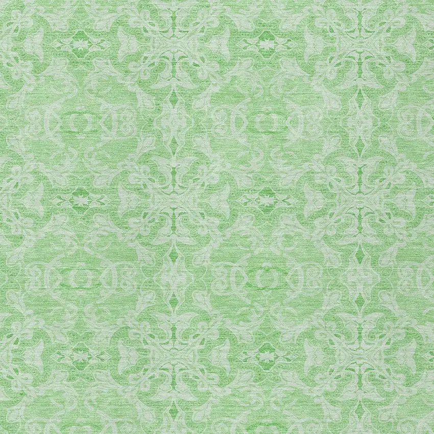 Lime Green And Green Medallion Washable Indoor Outdoor Area Rug Photo 4