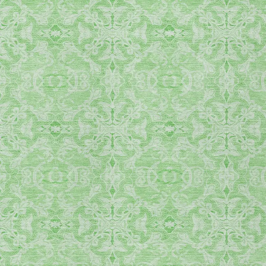 Lime Green And Green Medallion Washable Indoor Outdoor Area Rug Photo 5