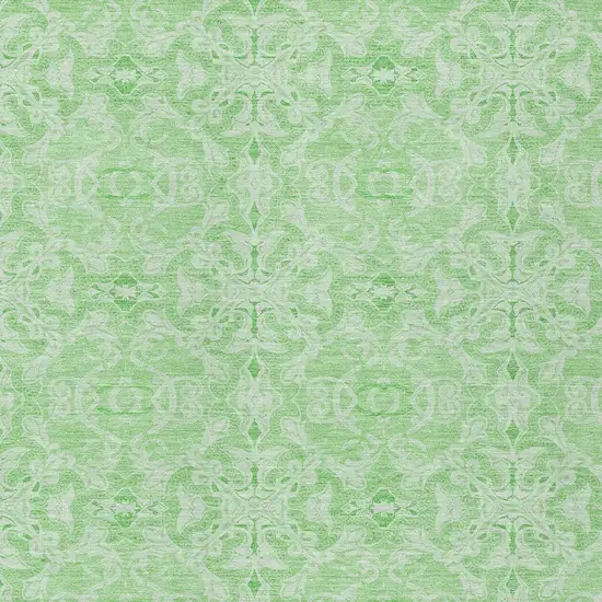 Lime Green And Green Medallion Washable Indoor Outdoor Area Rug Photo 5
