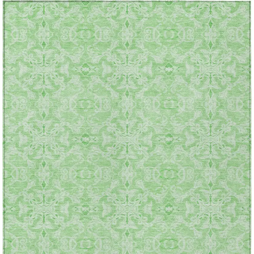 Lime Green And Green Medallion Washable Indoor Outdoor Area Rug Photo 6