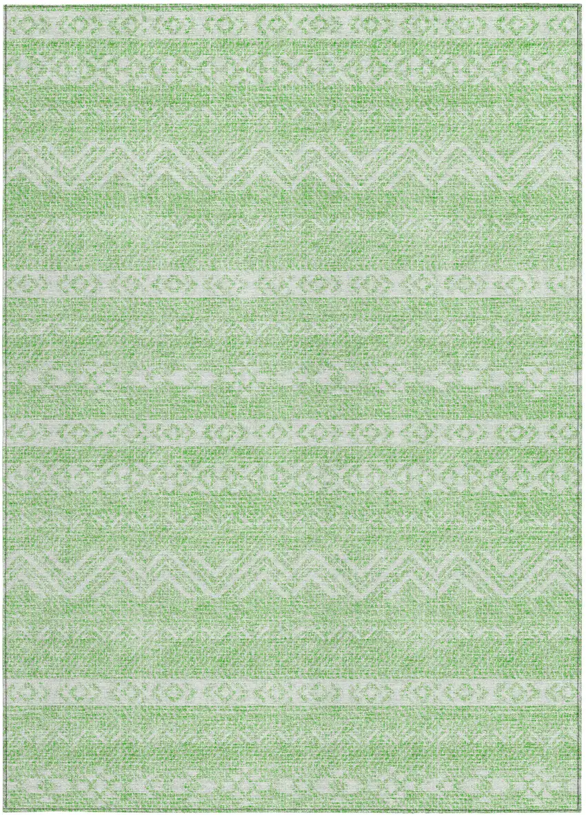 Lime Green And Green Southwestern Washable Indoor Outdoor Area Rug Photo 6