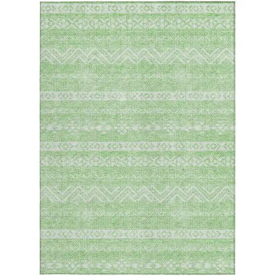 Lime Green And Green Southwestern Washable Indoor Outdoor Area Rug Photo 6