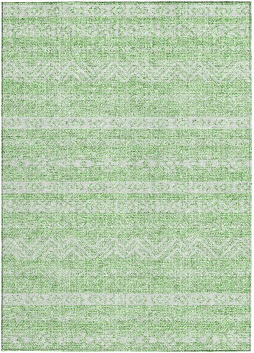 Lime Green And Green Southwestern Washable Indoor Outdoor Area Rug Photo 6