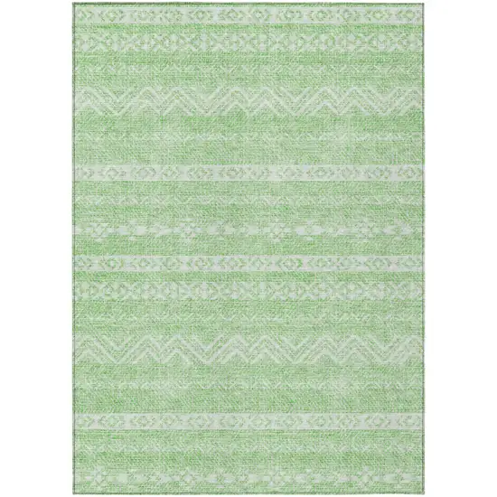 Lime Green And Green Southwestern Washable Indoor Outdoor Area Rug Photo 2