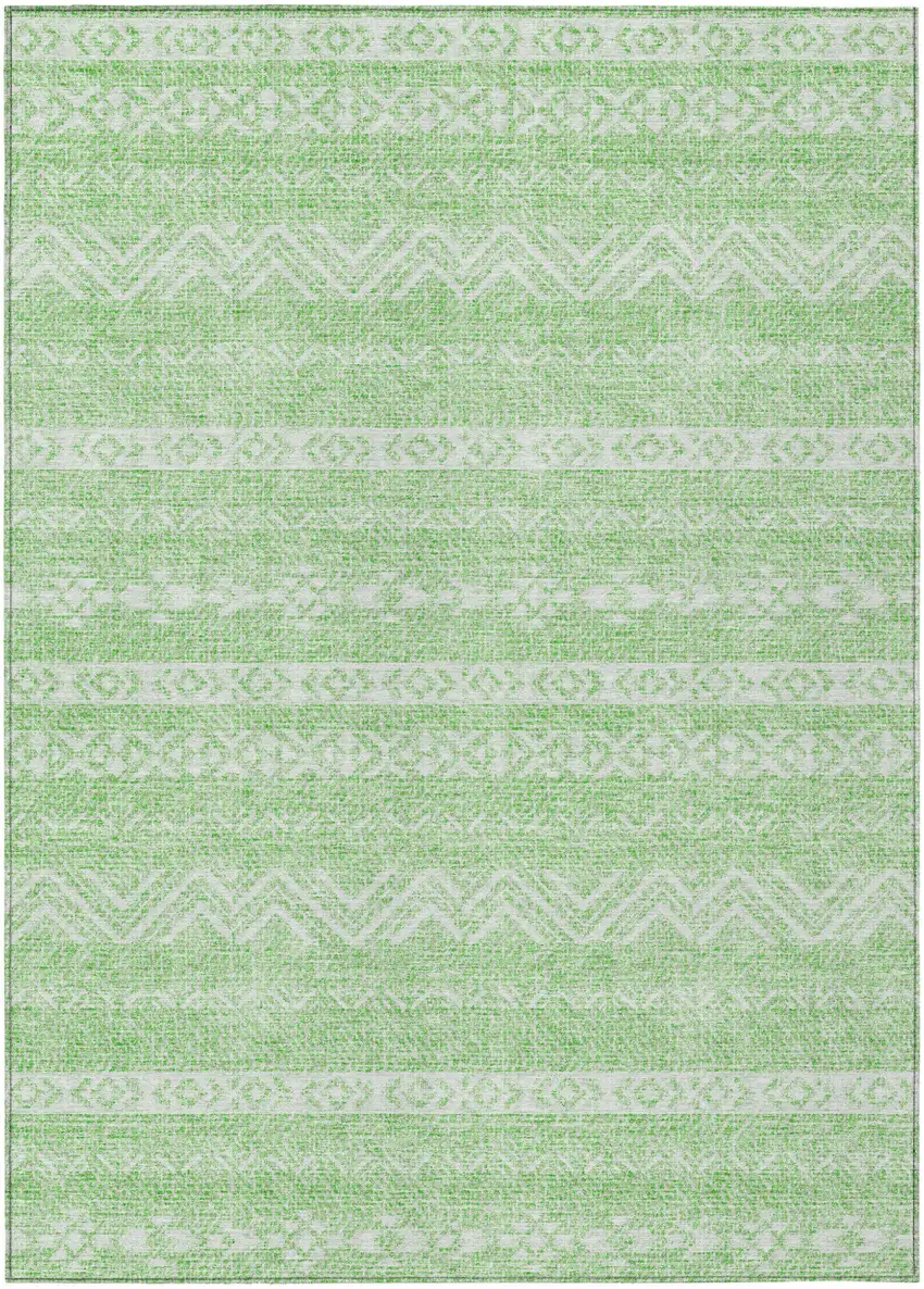 Lime Green And Green Southwestern Washable Indoor Outdoor Area Rug Photo 2