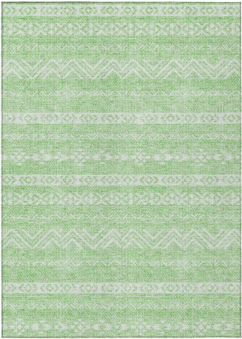 Lime Green And Green Southwestern Washable Indoor Outdoor Area Rug Photo 2