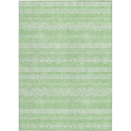 Lime Green And Green Southwestern Washable Indoor Outdoor Area Rug Photo 6