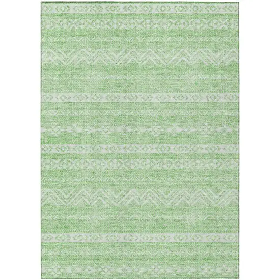 Lime Green And Green Southwestern Washable Indoor Outdoor Area Rug Photo 2