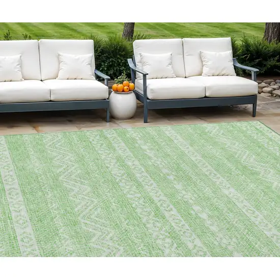 Lime Green And Green Southwestern Washable Indoor Outdoor Area Rug Photo 1