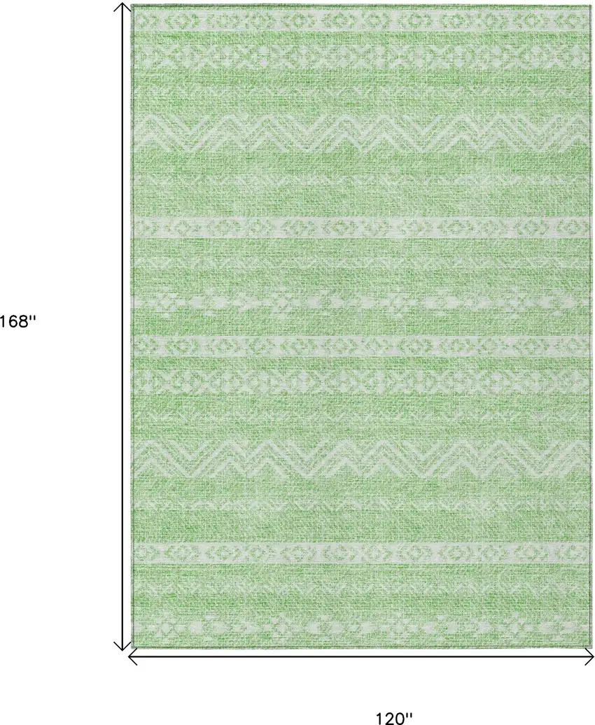 Lime Green And Green Southwestern Washable Indoor Outdoor Area Rug Photo 3