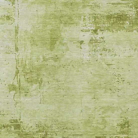 Lime Green And Ivory Abstract Washable Indoor Outdoor Area Rug Photo 5