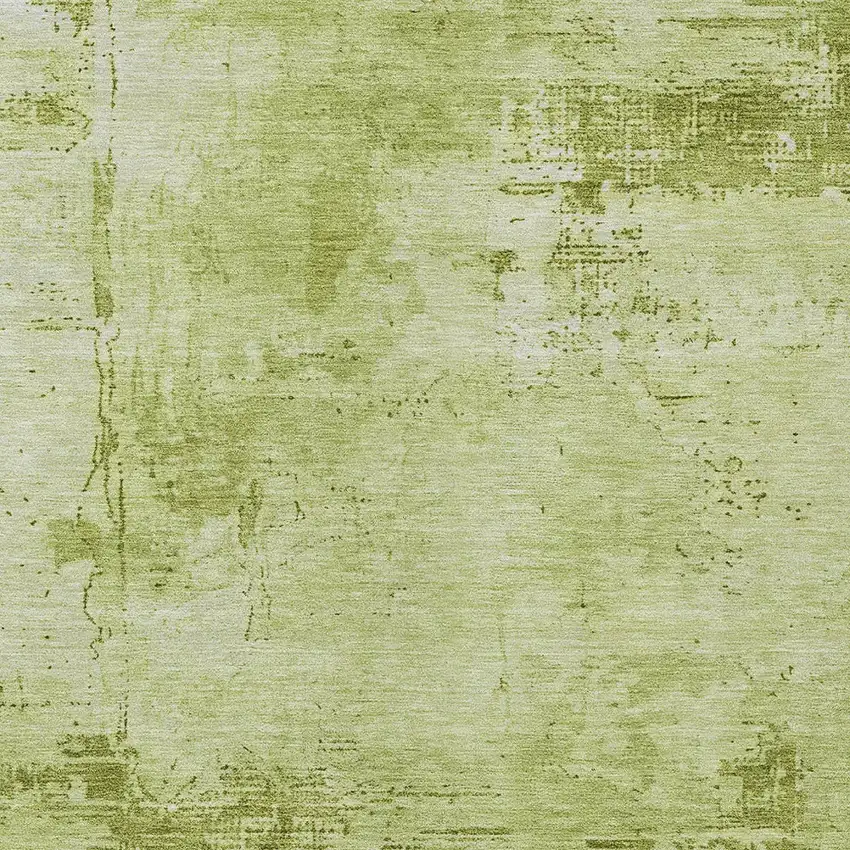 Lime Green And Ivory Abstract Washable Indoor Outdoor Area Rug Photo 5