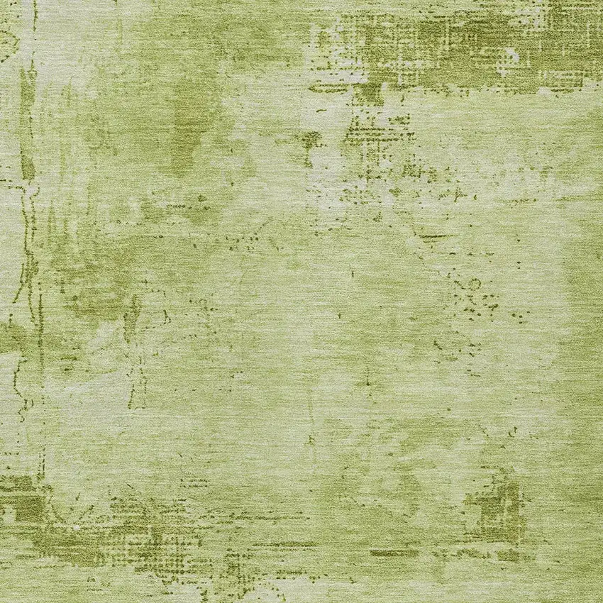 Lime Green And Ivory Abstract Washable Indoor Outdoor Area Rug Photo 5