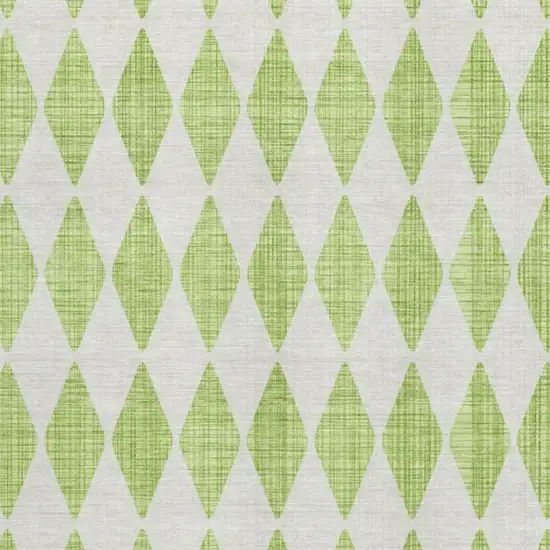 Lime Green And Ivory Diamond Washable Area Rug With UV Protection Photo 2