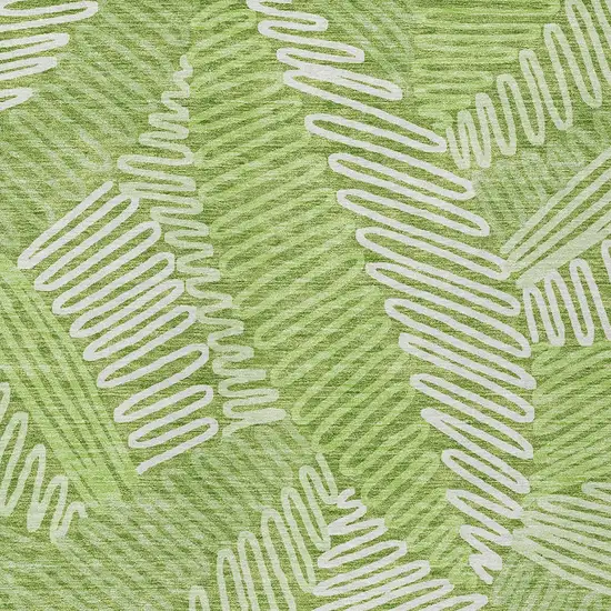 Lime Green And Ivory Floral Washable Indoor Outdoor Area Rug Photo 6