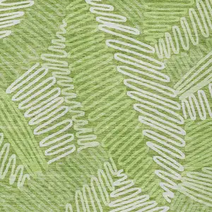 Photo of Lime Green And Ivory Floral Washable Indoor Outdoor Area Rug