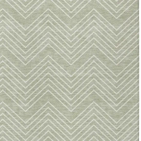 Lime Green And Ivory Geometric Washable Indoor Outdoor Area Rug Photo 2