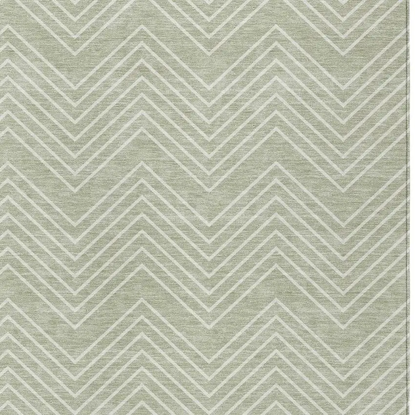 Lime Green And Ivory Geometric Washable Indoor Outdoor Area Rug Photo 2