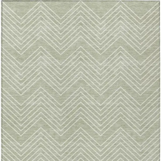 Lime Green And Ivory Geometric Washable Indoor Outdoor Area Rug Photo 3