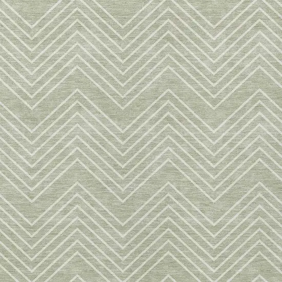 Lime Green And Ivory Geometric Washable Indoor Outdoor Area Rug Photo 2