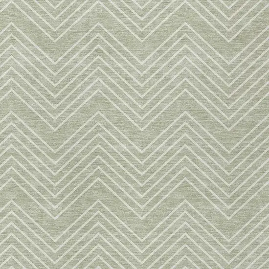 Lime Green And Ivory Geometric Washable Indoor Outdoor Area Rug Photo 2
