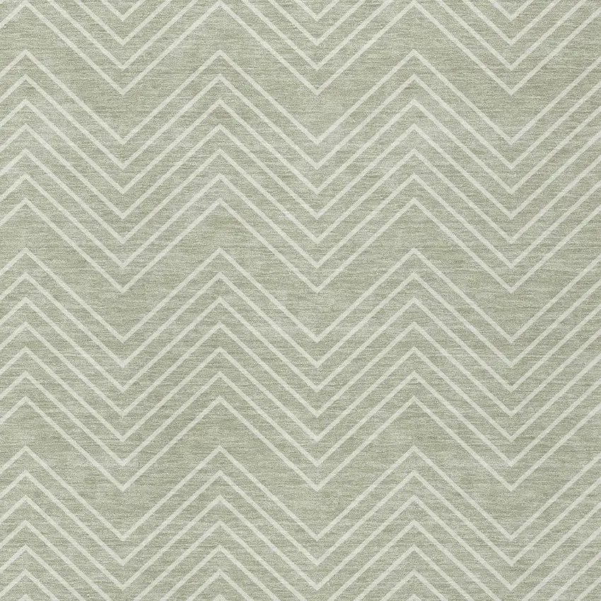 Lime Green And Ivory Geometric Washable Indoor Outdoor Area Rug Photo 2