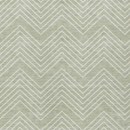 Lime Green And Ivory Geometric Washable Indoor Outdoor Area Rug Photo 2