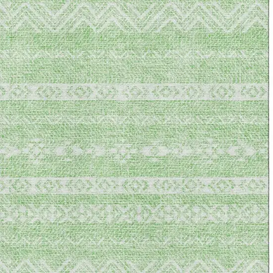 Lime Green And Ivory Southwestern Washable Area Rug With UV Protection Photo 3