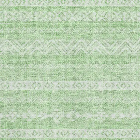 Lime Green And Ivory Southwestern Washable Area Rug With UV Protection Photo 3