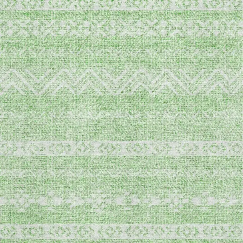 Lime Green And Ivory Southwestern Washable Area Rug With UV Protection Photo 3