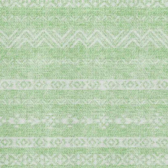 Lime Green And Ivory Southwestern Washable Area Rug With UV Protection Photo 3