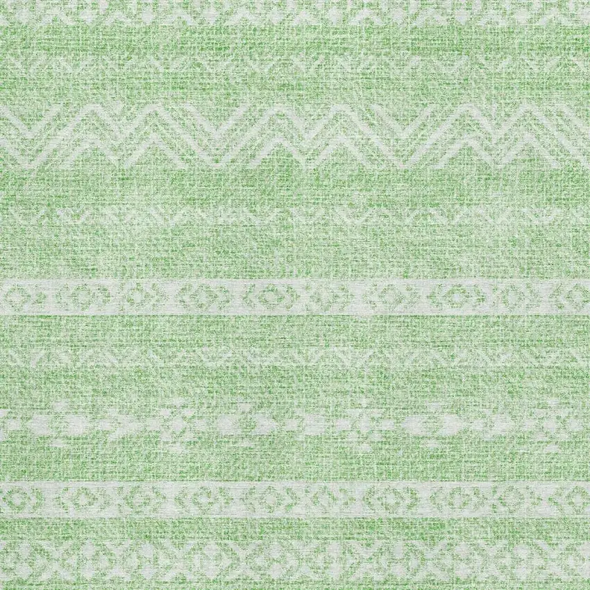 Lime Green And Ivory Southwestern Washable Area Rug With UV Protection Photo 3