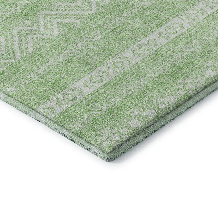 Lime Green And Ivory Southwestern Washable Area Rug With UV Protection Photo 8