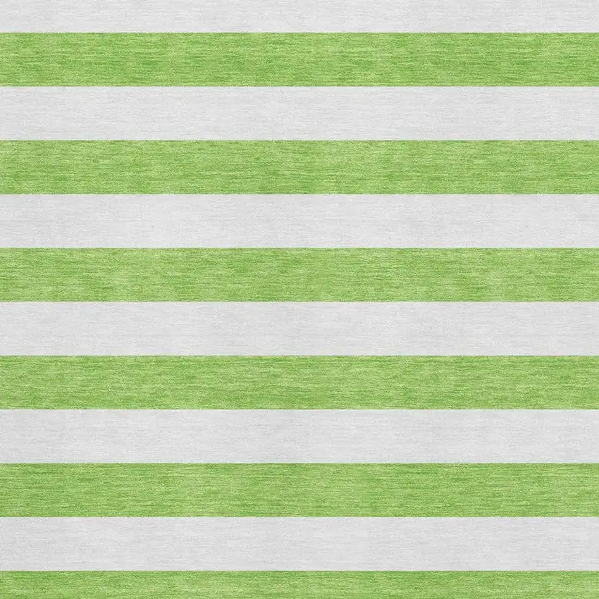 Lime Green And Ivory Striped Washable Area Rug With UV Protection Photo 3