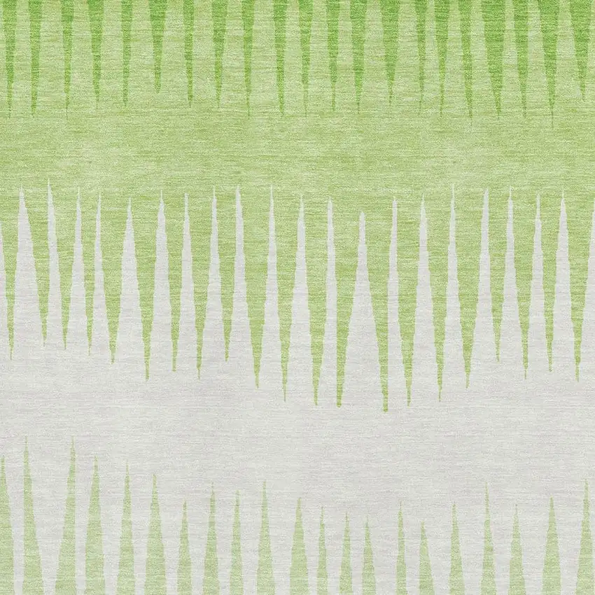 Lime Green And Ivory Striped Washable Area Rug With UV Protection Photo 3