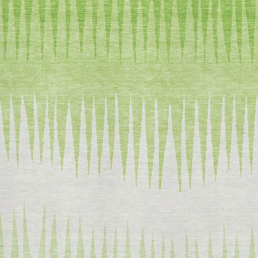 Lime Green And Ivory Striped Washable Area Rug With UV Protection Photo 3