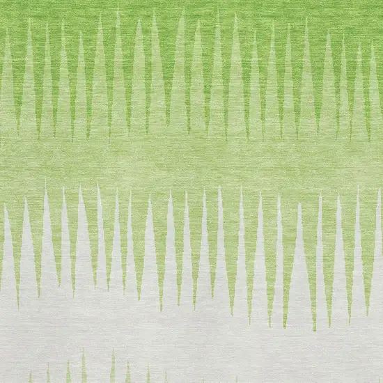 Lime Green And Ivory Striped Washable Area Rug With UV Protection Photo 3