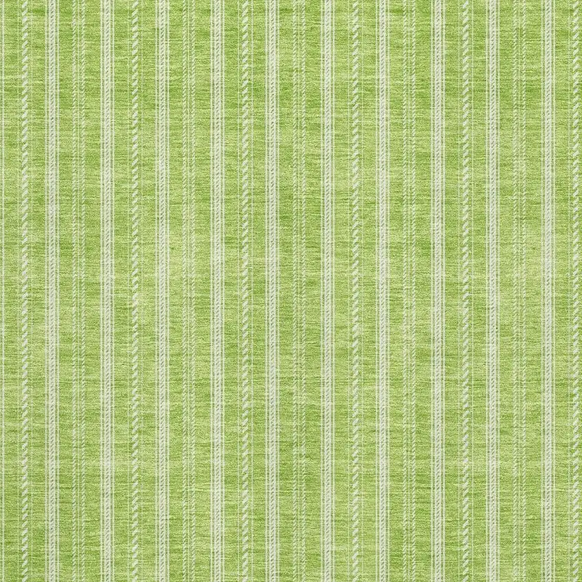 Lime Green And Ivory Striped Washable Area Rug With UV Protection Photo 2