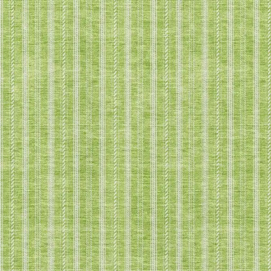 Lime Green And Ivory Striped Washable Area Rug With UV Protection Photo 2