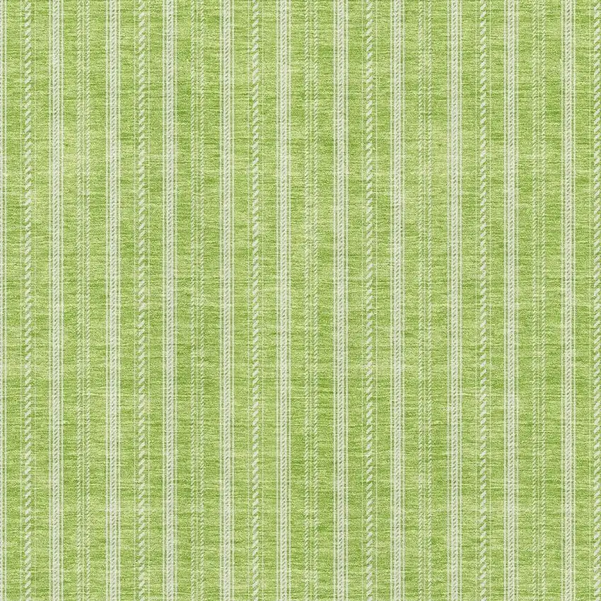 Lime Green And Ivory Striped Washable Area Rug With UV Protection Photo 2