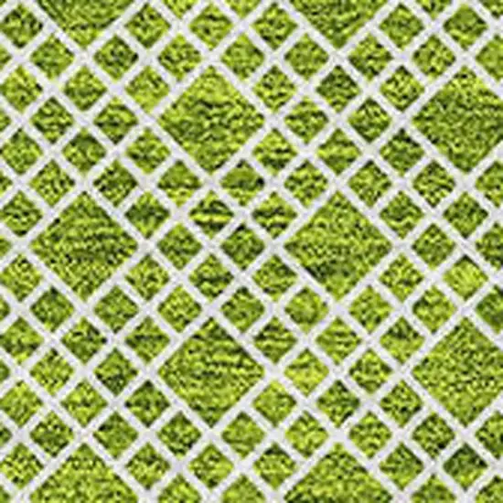 Lime Green And Ivory Striped Washable Area Rug With UV Protection Photo 2