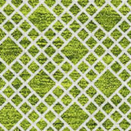 Lime Green And Ivory Striped Washable Area Rug With UV Protection Photo 2