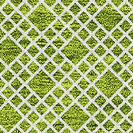 Lime Green And Ivory Striped Washable Area Rug With UV Protection Photo 2
